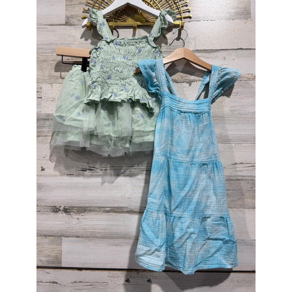 Old Navy Cat & Jack‎ Clothing Lot Girls 4T 5 Blue Green Floral Tie Dye Boho EUC